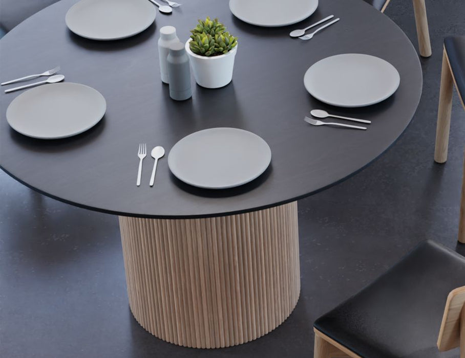 Poppy Dining Table - Black - Natural - 120cm