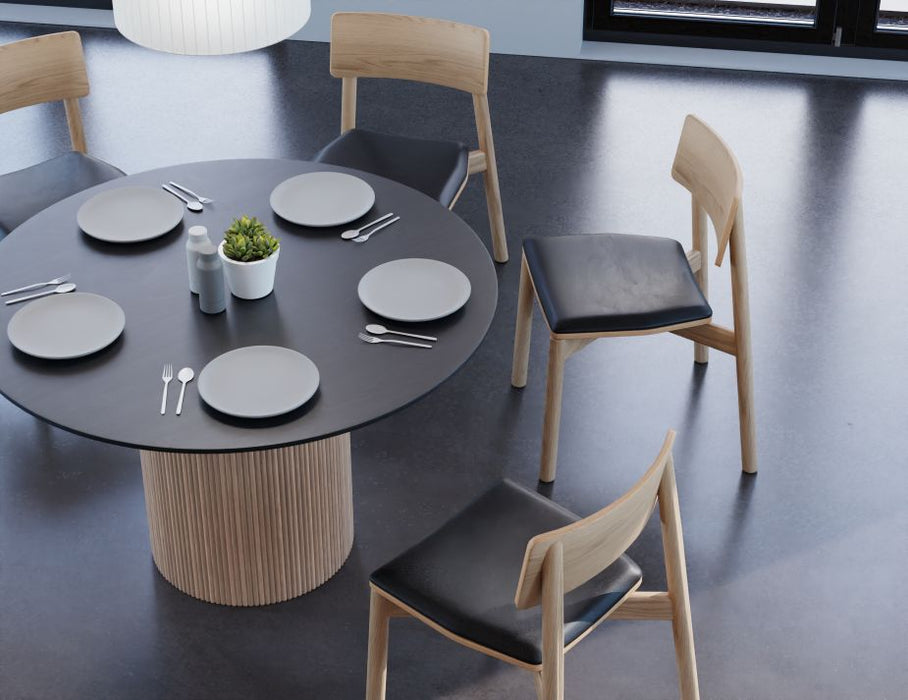 Poppy Dining Table - Black - Natural - 120cm