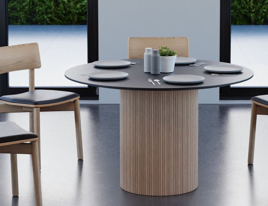 Poppy Dining Table - Black - Natural - 120cm