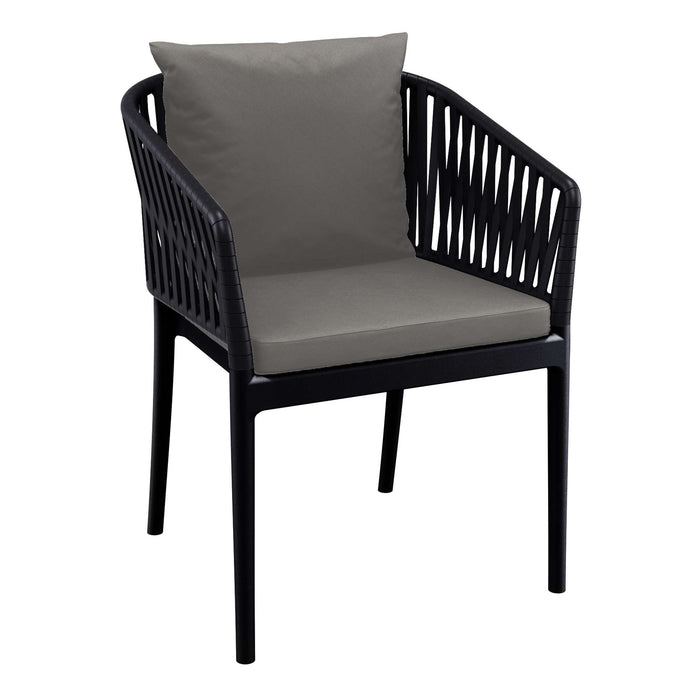 Siesta Portofino Armchair - Black with Dark Grey Cushions