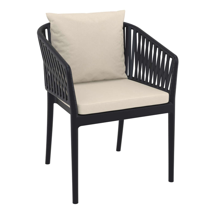 Siesta Portofino Armchair - Black with Beige Cushions