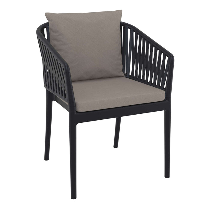 Siesta Portofino Armchair - Black with Light Brown Cushions