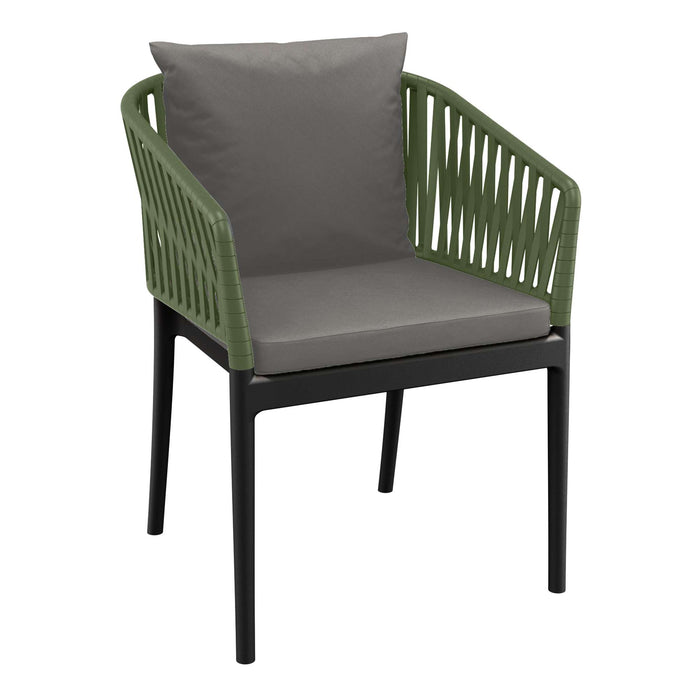 Siesta Portofino Armchair - Black/Olive Green with Dark Grey Cushions
