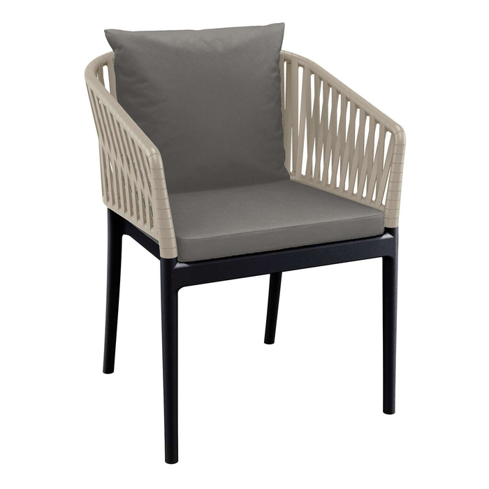 Siesta Portofino Armchair - Black/Taupe with Dark Grey Cushions