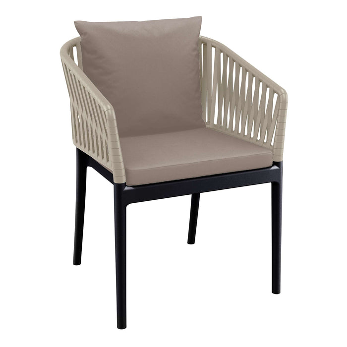 Siesta Portofino Armchair - Black/Taupe with Light Brown Cushions