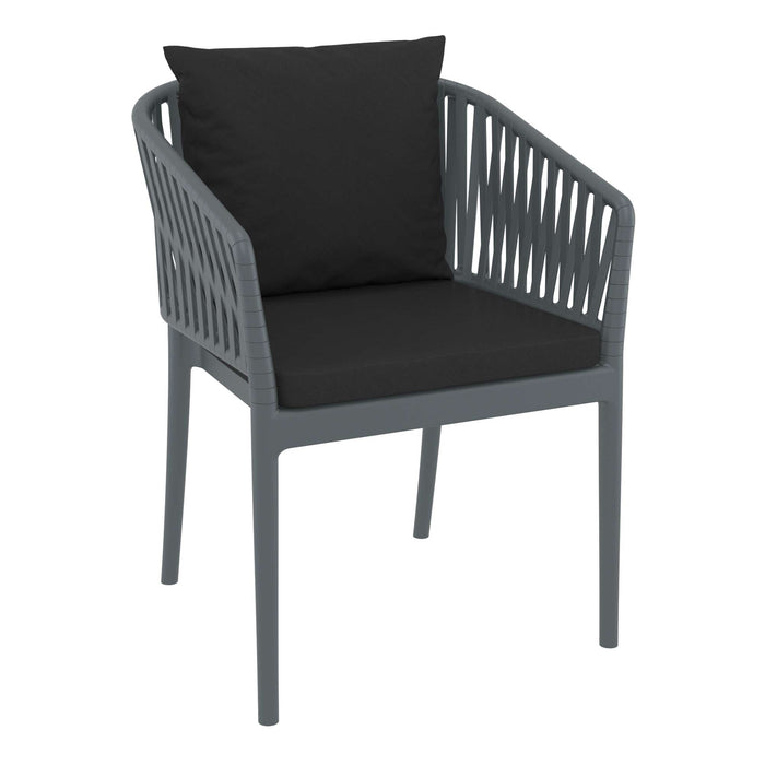 Siesta Portofino Armchair - Dark Grey with Black Cushions