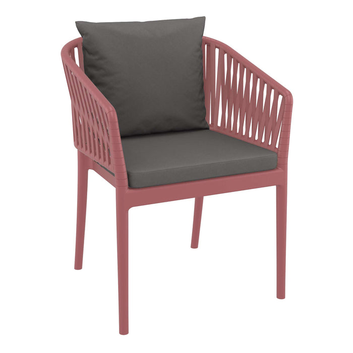 Siesta Portofino Armchair - Marsala with Dark Grey Cushions