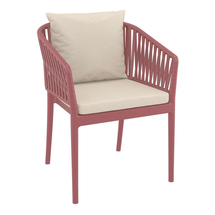 Siesta Portofino Armchair - Marsala with Beige Cushions