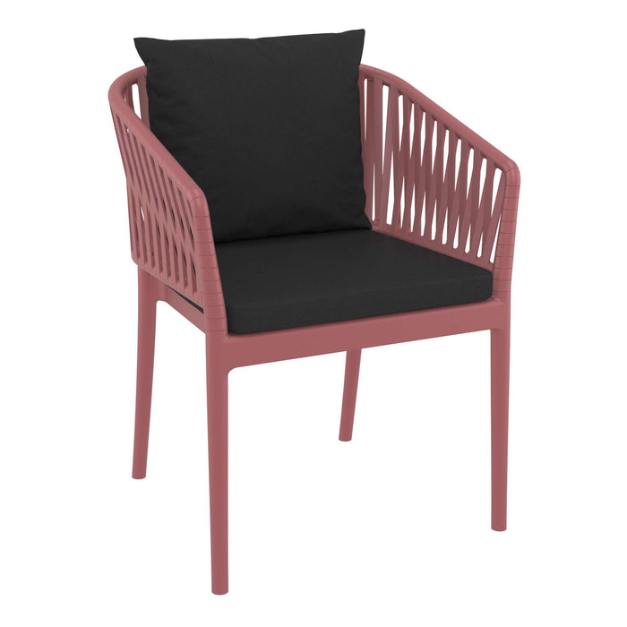 Siesta Portofino Armchair - Marsala with Black Cushions
