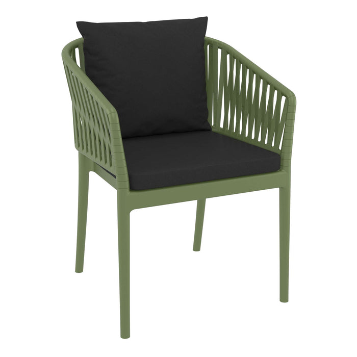 Siesta Portofino Armchair - Olive Green with Black Cushions