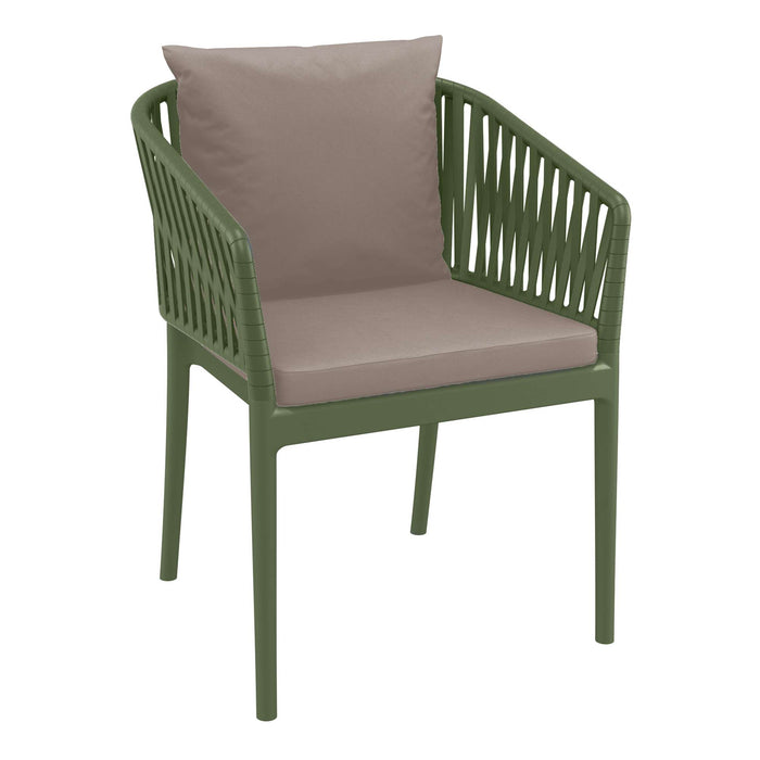 Siesta Portofino Armchair - Olive Green with Light Brown Cushions
