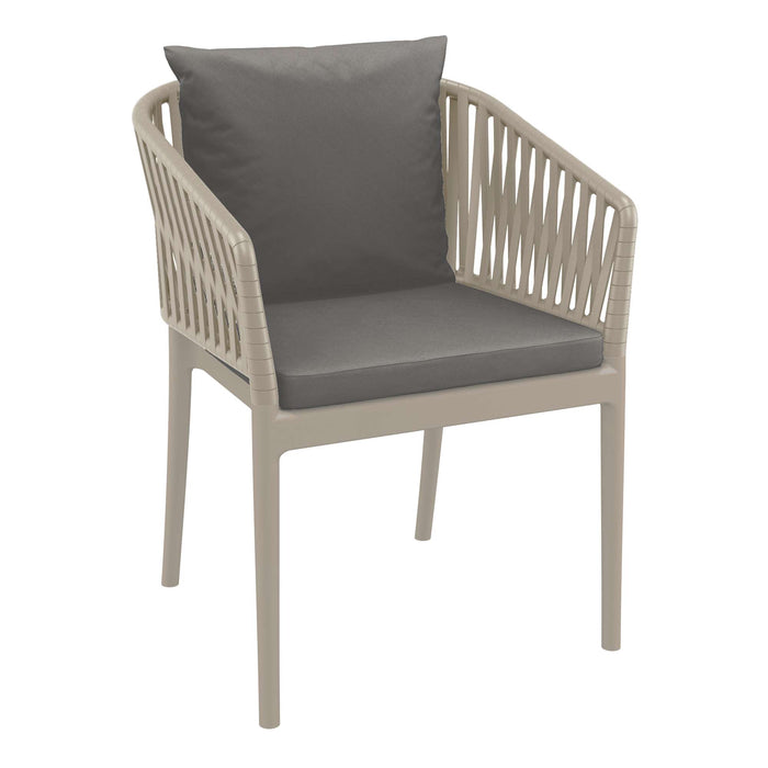 Siesta Portofino Armchair - Taupe with Dark Grey Cushions