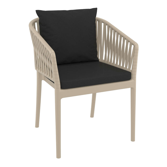 Siesta Portofino Armchair - Taupe with Black Cushions