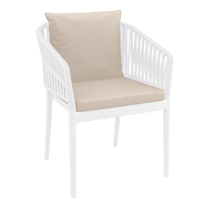 Siesta Portofino Armchair - White with Beige Cushions