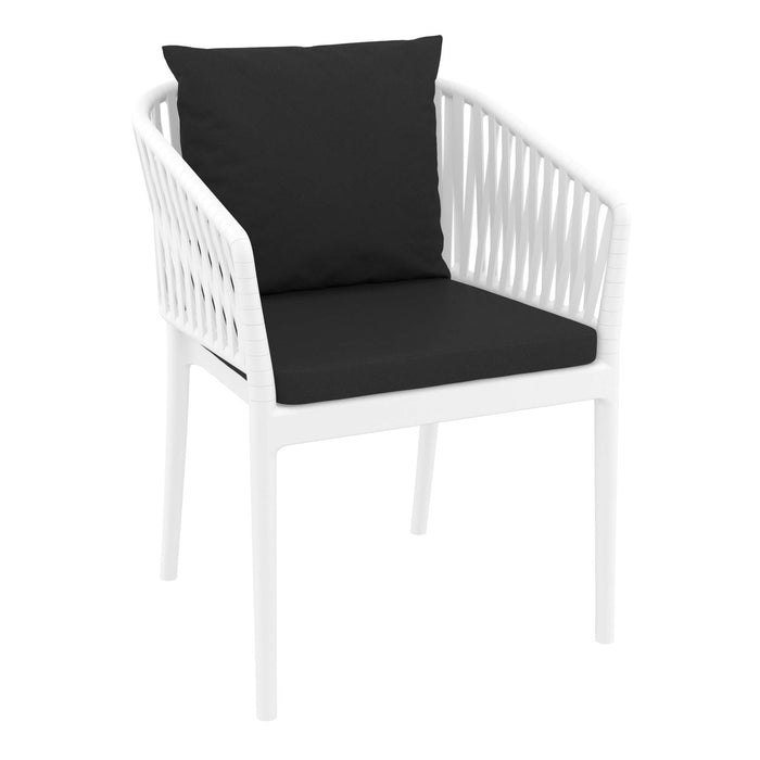 Siesta Portofino Armchair - White with Black Cushions