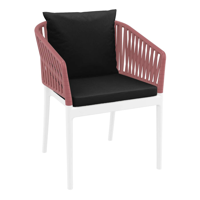 Siesta Portofino Armchair - White/Marsala with Black Cushions