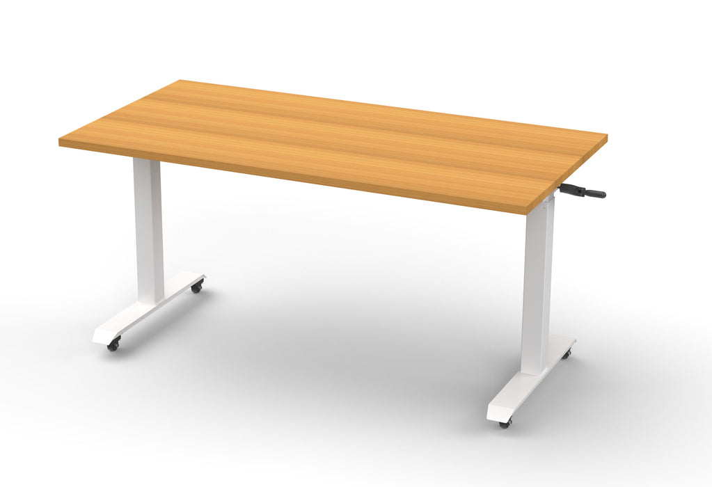 Boost Crank Flip Top Table - 1800mm W x 750mm D - Beech - White P/C