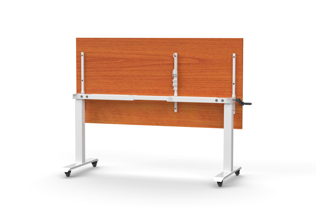 Boost Crank Flip Top Table - 1800mm W x 750mm D - Cherry - White P/C