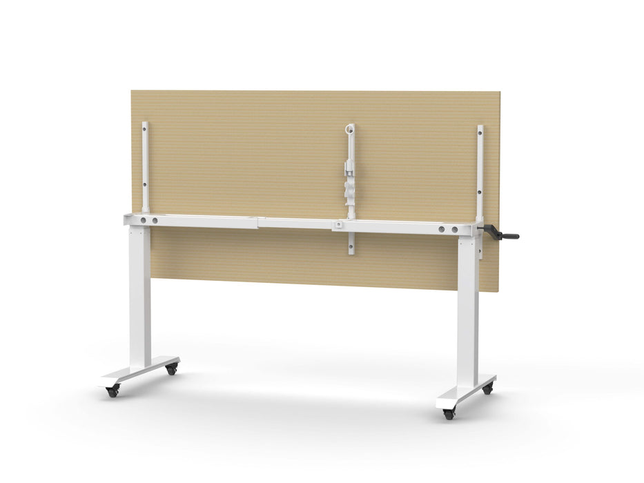 Boost Crank Flip Top Table - 1800mm W x 750mm D - Natural Oak - White P/C