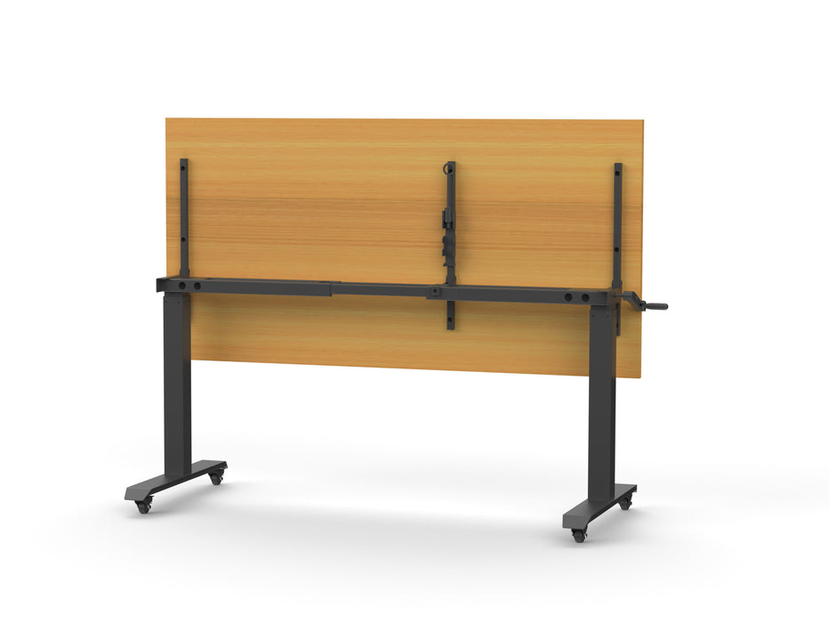 Boost Crank Flip Top Table - 1800mm W x 900mm D - Beech - Black P/C