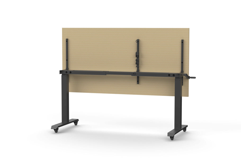 Boost Crank Flip Top Table - 1800mm W x 900mm D - Natural Oak - Black P/C