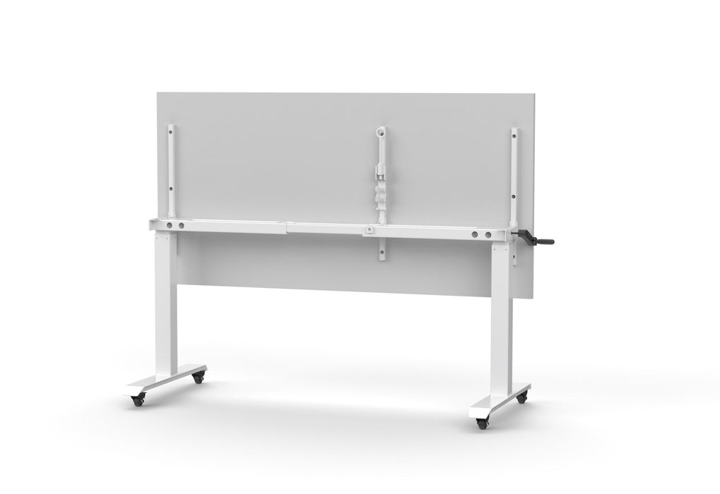 Boost Crank Flip Top Table - 1800mm W x 900mm D - Natural White - White P/C