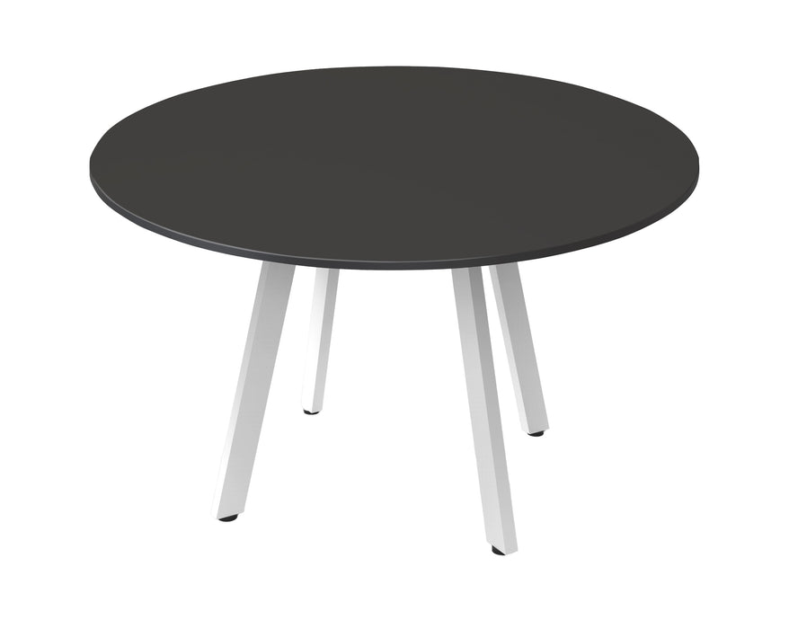 Eternity Round Meeting Table - 1200mm Dia - Black - White P/C