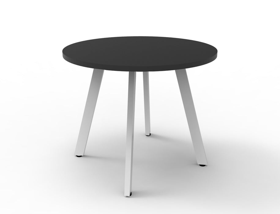 Eternity Round Meeting Table - 900mm Dia - Black - White P/C
