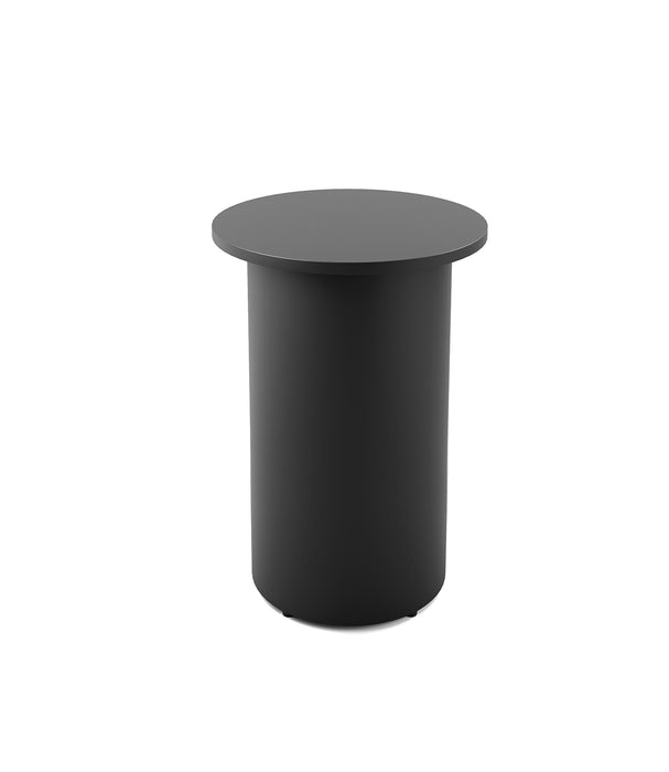 Drum Base Round High Bar Table - 600mm Dia x 1050mm H - Black - Black P/C