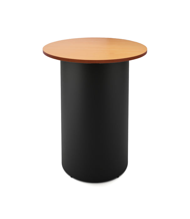 Drum Base Round High Bar Table - 900mm Dia x 1050mm H - Beech - Black P/C