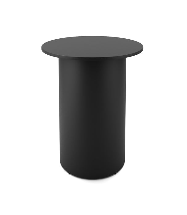 Drum Base Round High Bar Table - 900mm Dia x 1050mm H - Black - Black P/C