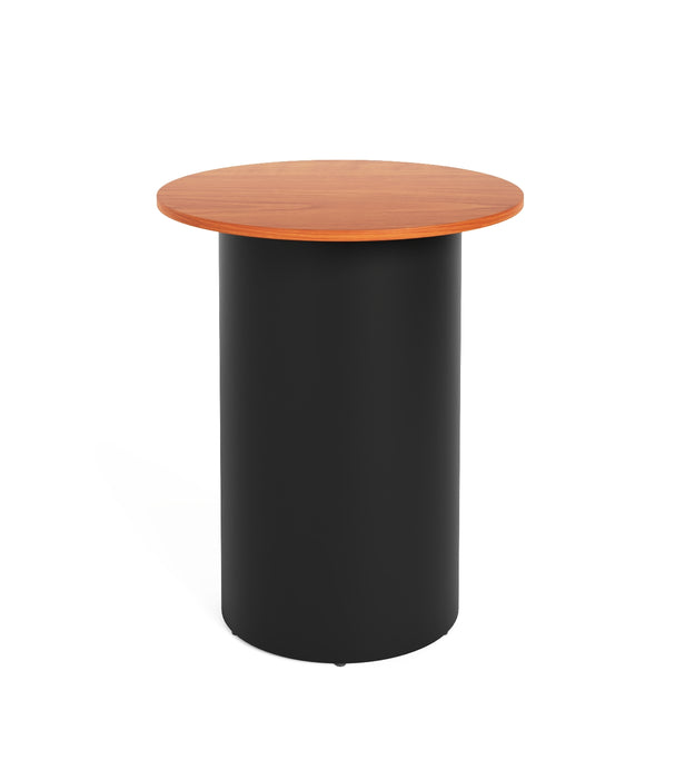 Drum Base Round High Bar Table - 900mm Dia x 1050mm H - Cherry - Black P/C