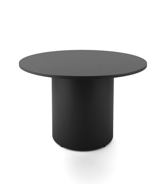 Drum Base Round Table - 1200mm Dia x 730mm H - Black - Black P/C