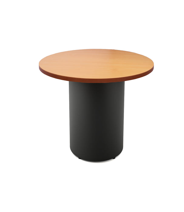 Drum Base Round Table - 900mm Dia x 730mm H - Beech - Black P/C