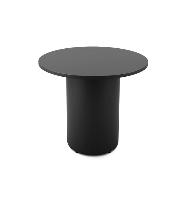 Drum Base Round Table - 900mm Dia x 730mm H - Black - Black P/C
