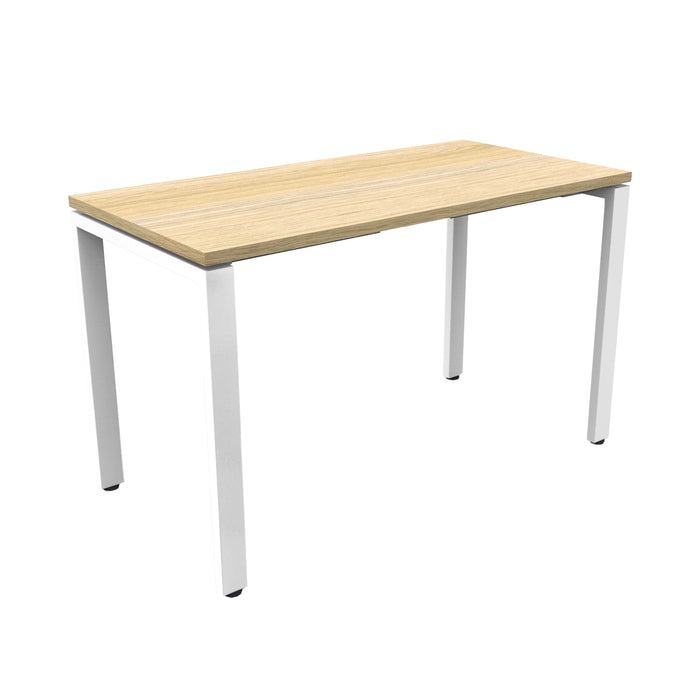 Deluxe Profile Steel Frame Table - 1200mm W x 600mm D - Natural Oak - White P/C