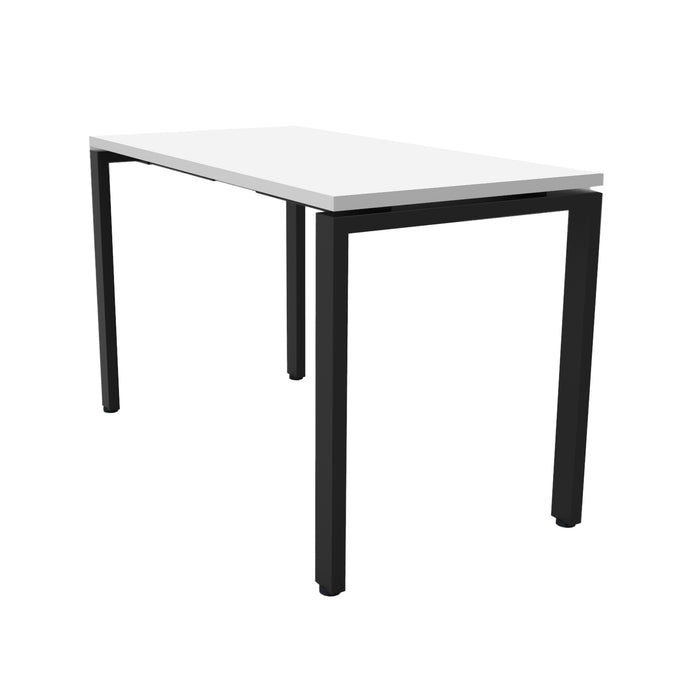Deluxe Profile Steel Frame Table - 1200mm W x 600mm D - Natural White - Black P/C