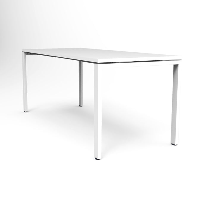 Deluxe Profile Steel Frame Table - 1500mm W x 750mm D - Natural White - White P/C
