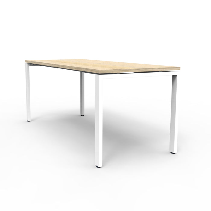 Deluxe Profile Steel Frame Table - 1800mm W x 750mm D - Natural Oak - White P/C