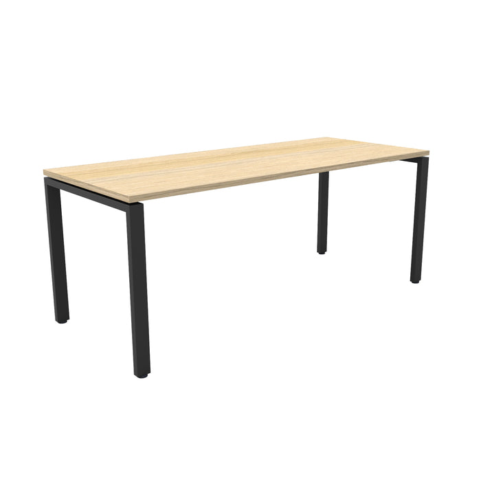 Deluxe Profile Steel Frame Table - 2100mm W x 750mm D - Natural Oak - Black P/C