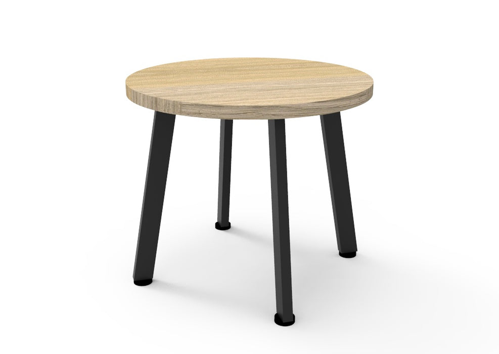 Eternity Round Coffee Table - 500mm Dia x 450mm H - Natural Oak - Black P/C