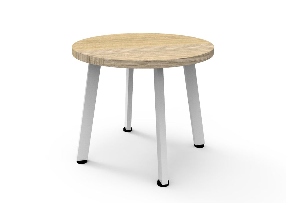 Eternity Round Coffee Table - 500mm Dia x 450mm H - Natural Oak - White P/C