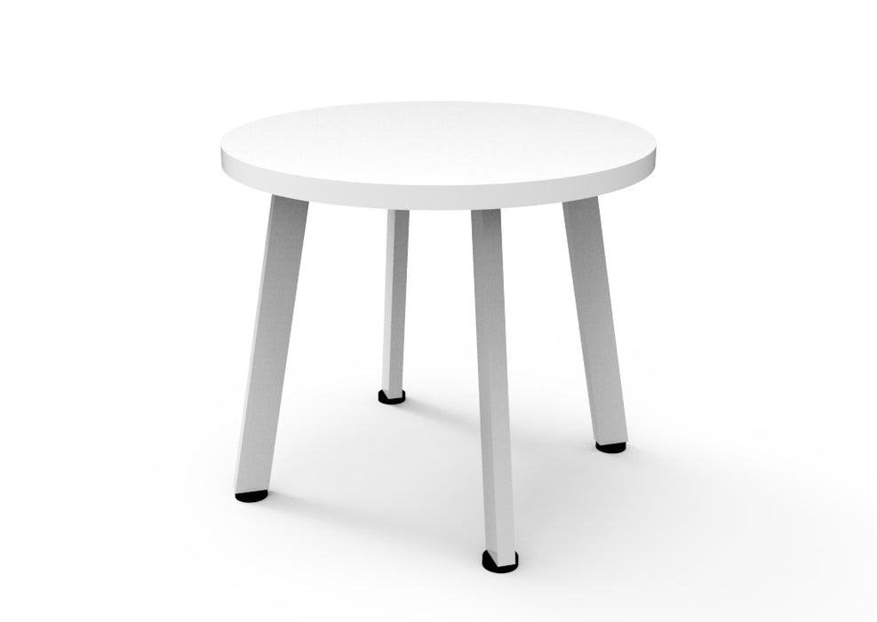 Eternity Round Coffee Table - 500mm Dia x 450mm H - Natural White - White P/C