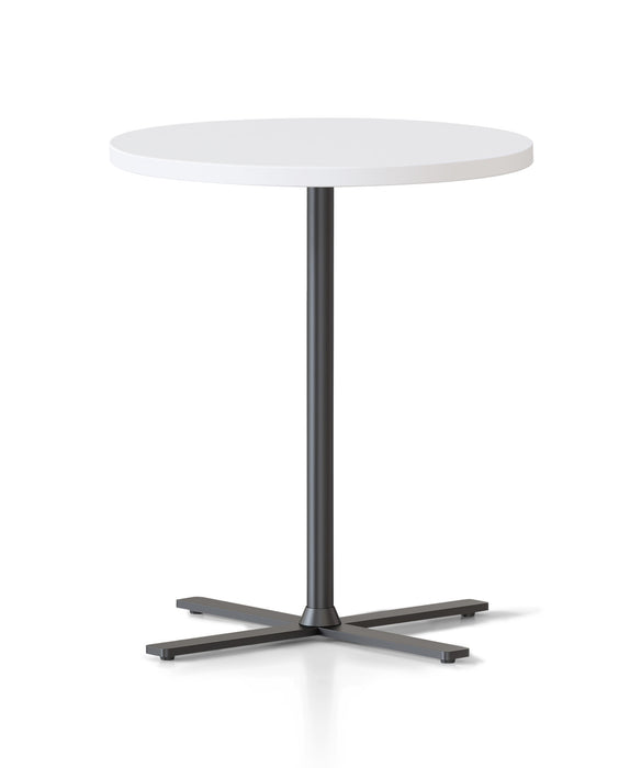 Kolo Side & Coffee Table - 500mm Dia x 587mm H - Natural White - Black P/C
