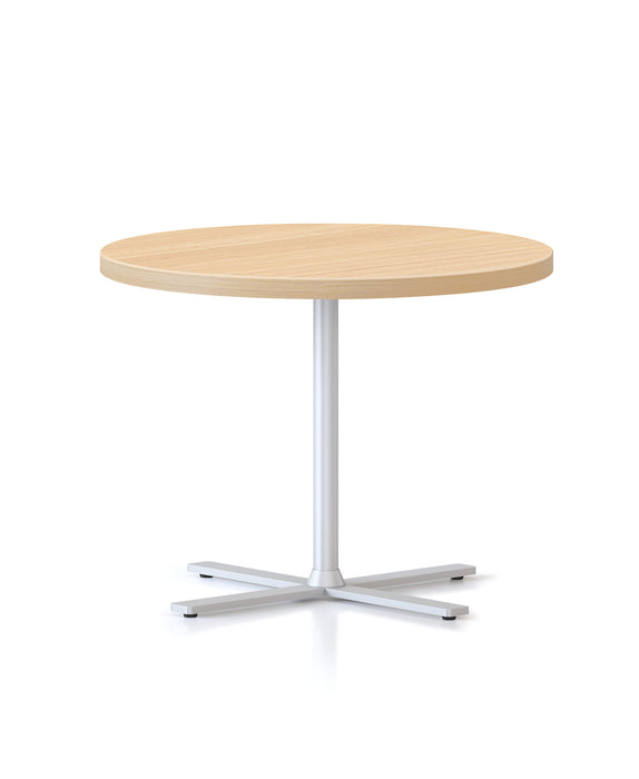 Kolo Side & Coffee Table - 600mm Dia x 457mm H - Natural Oak - White P/C