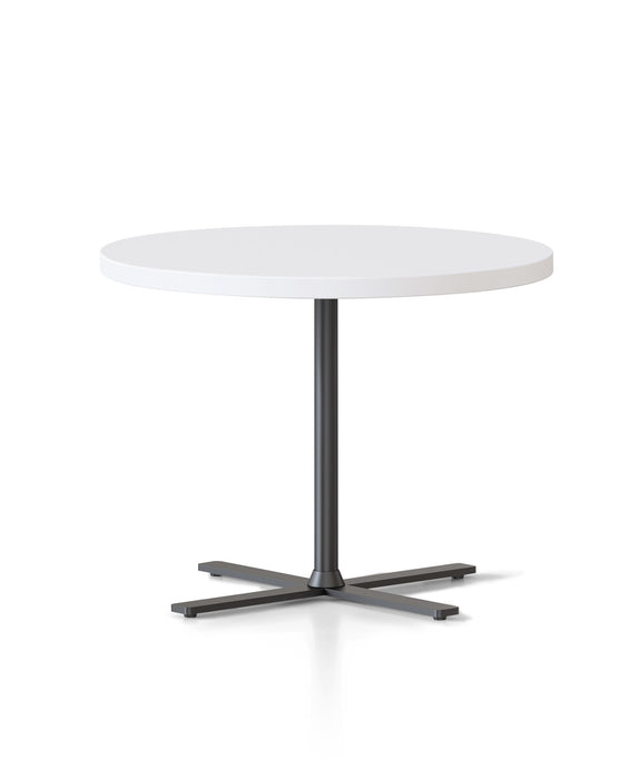 Kolo Side & Coffee Table - 600mm Dia x 457mm H - Natural White - Black P/C