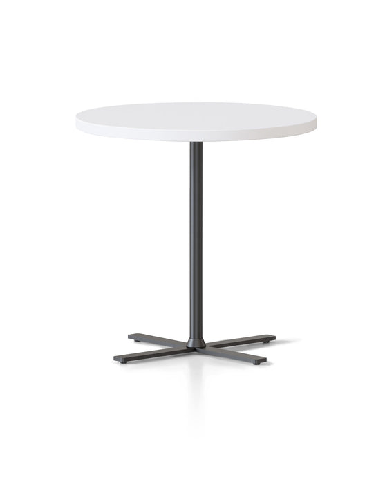 Kolo Side & Coffee Table - 600mm Dia x 587mm H - Natural White - Black P/C
