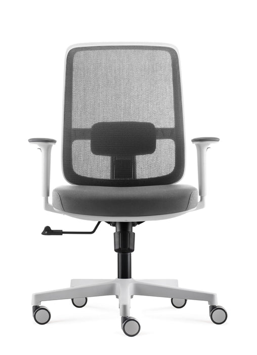 Lotto Medium Back Operator Chair - White-Grey Frame