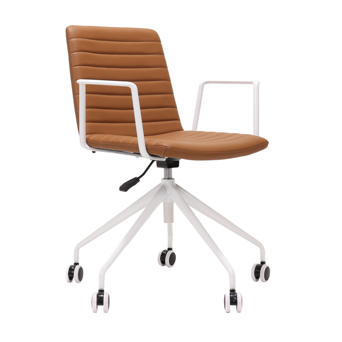Pixel Swivel 5 Star Base Chair With Arms - Amber/White