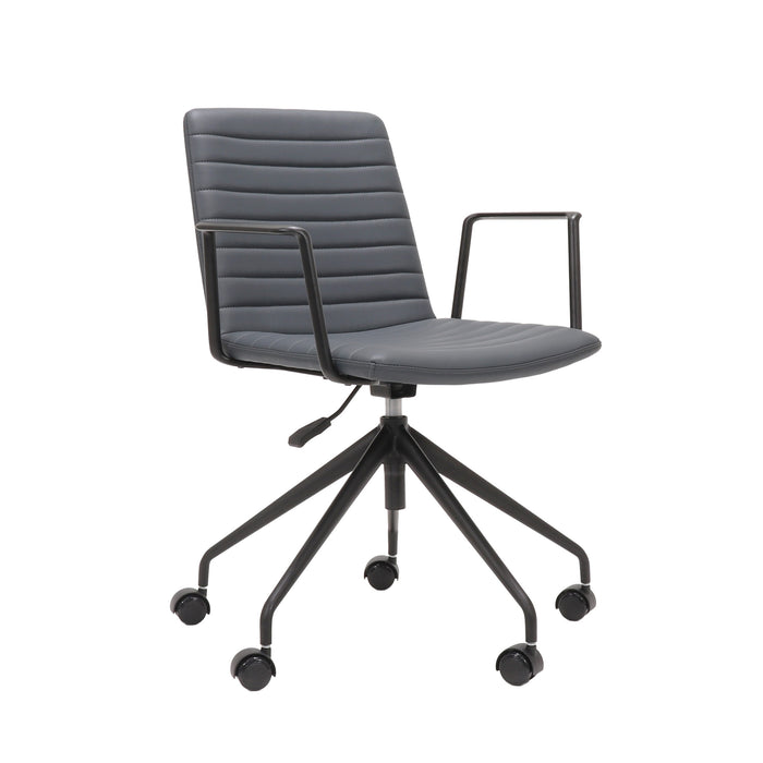 Pixel Swivel 5 Star Base Chair With Arms - French Navy/Black